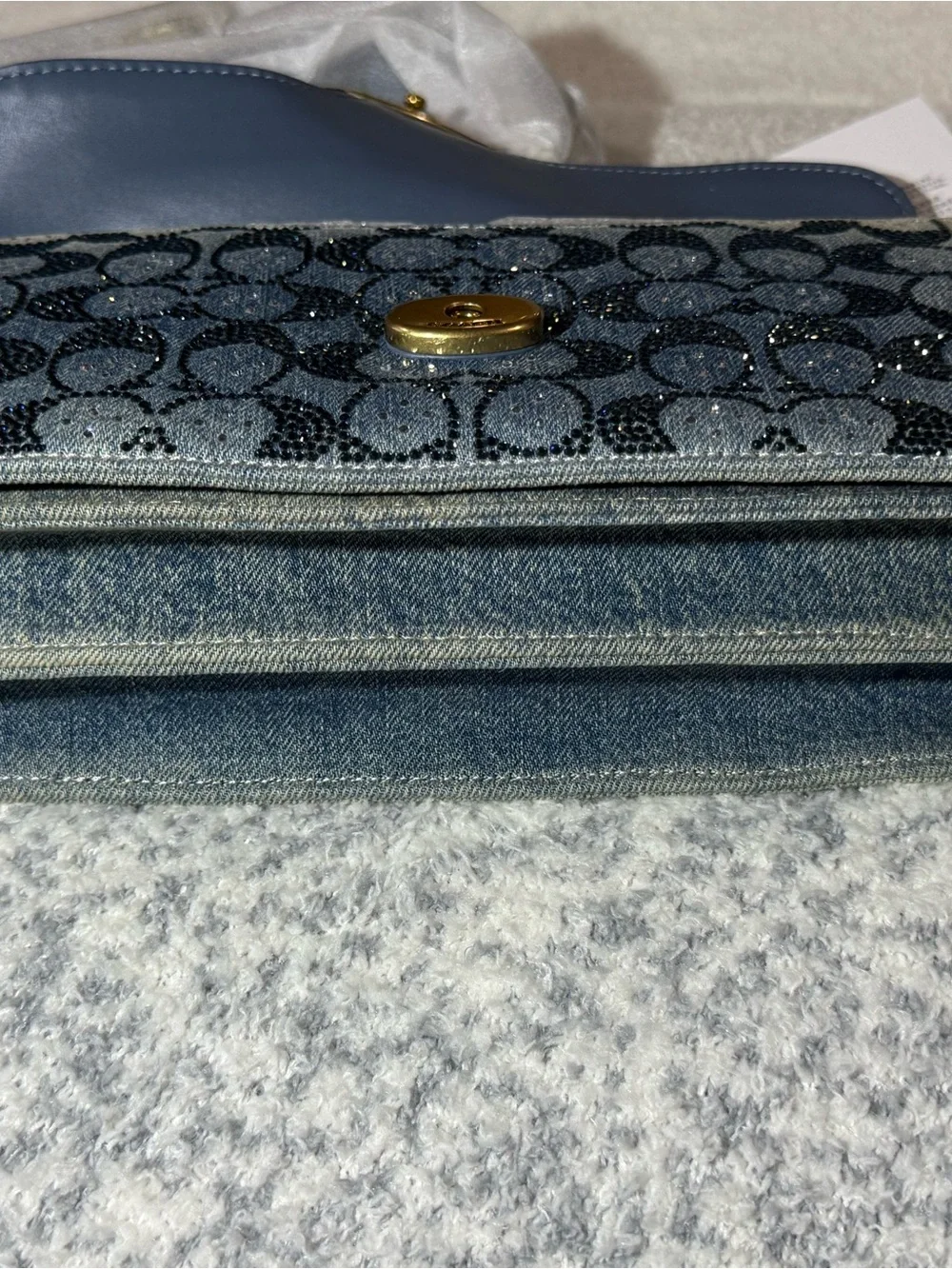 Coach Crystal Signature Denim Tabby 26 Shoulder Bag